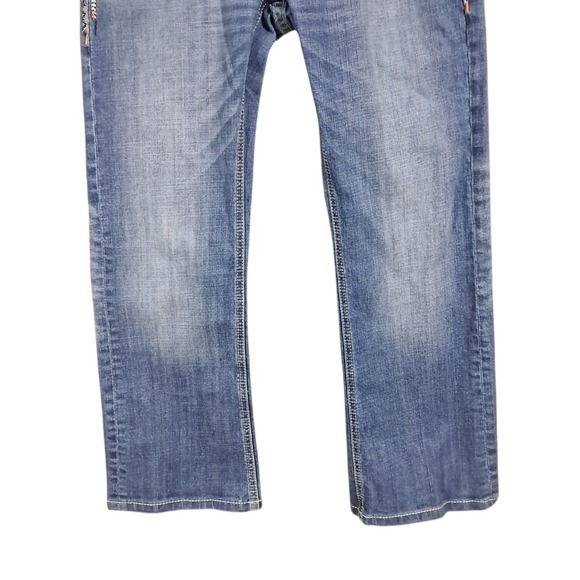 Rock & Roll Cowgirl Jeans Riding 30x28 Boot Western Stone Wash Embroidered Rodeo - Picture 4 of 15